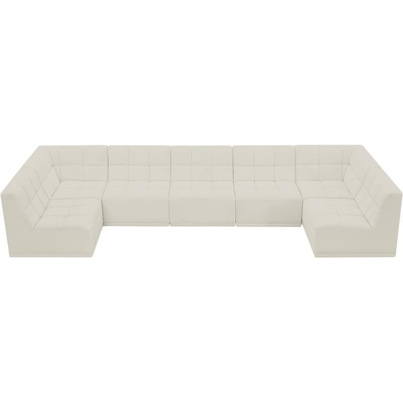 Meridian Furniture Relax Cream Velvet Modular Sectional