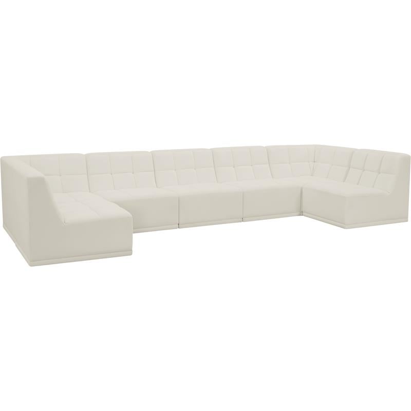 Meridian Furniture Relax Cream Velvet Modular Sectional