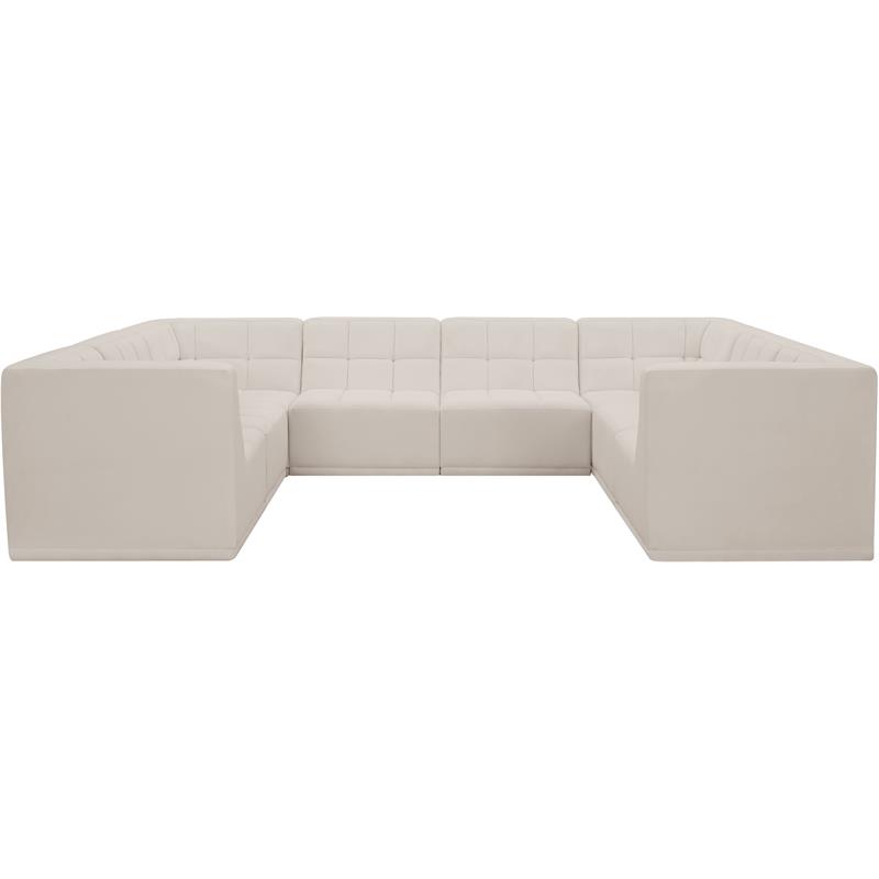 Meridian Furniture Relax Cream Velvet Modular Sectional