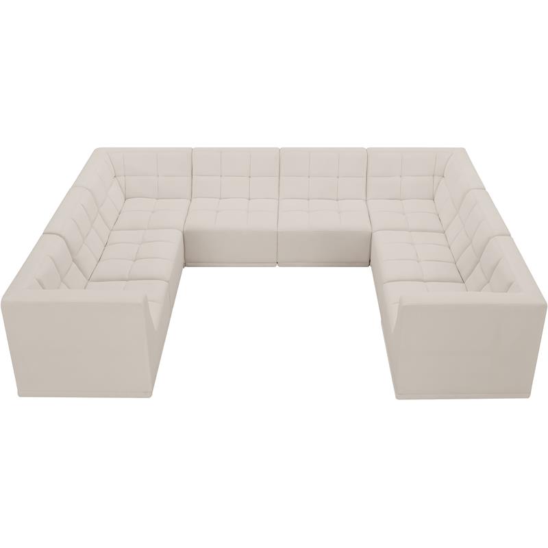 Meridian Furniture Relax Cream Velvet Modular Sectional
