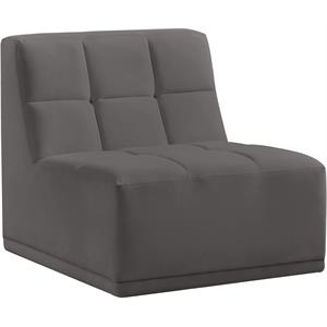 meridian furniture relax grey velvet armless chair