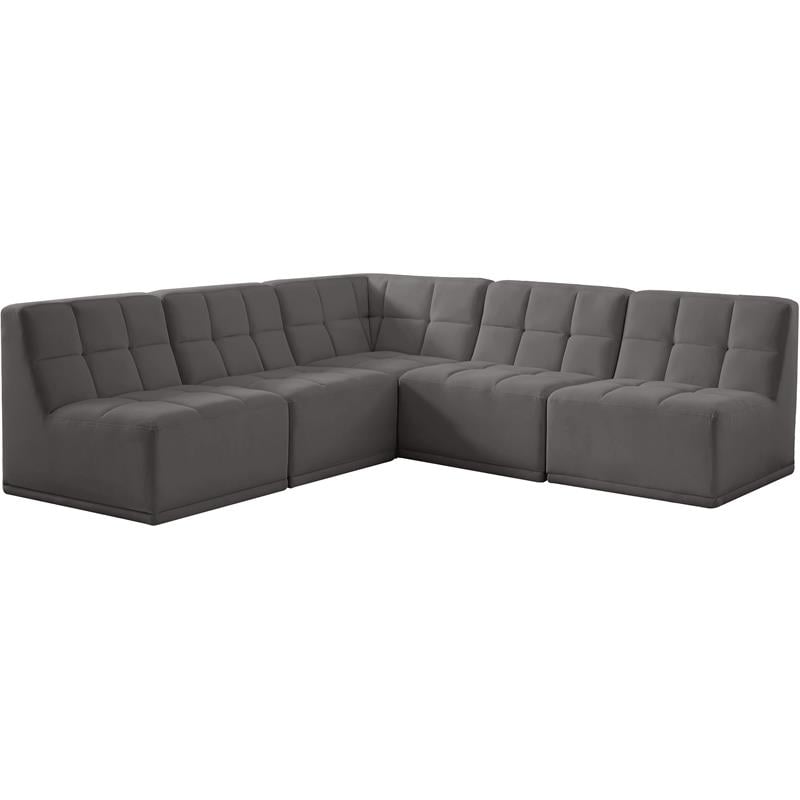 Meridian Furniture Relax Velvet Modular Sectional Sec5C