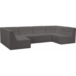 meridian furniture relax grey velvet modular sectional