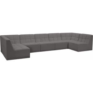 meridian furniture relax grey velvet modular sectional