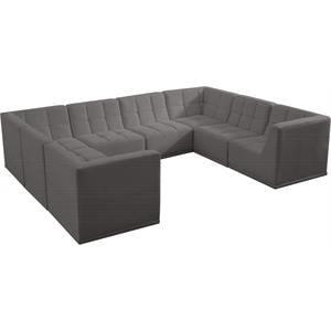 meridian furniture relax grey velvet modular sectional