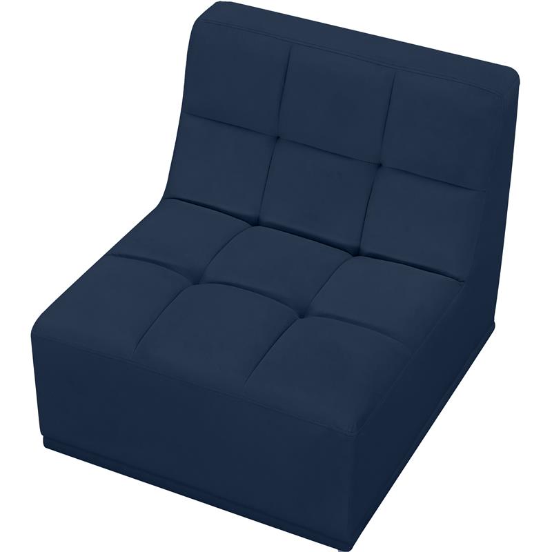 Meridian Furniture Relax Navy Velvet Armless Chair