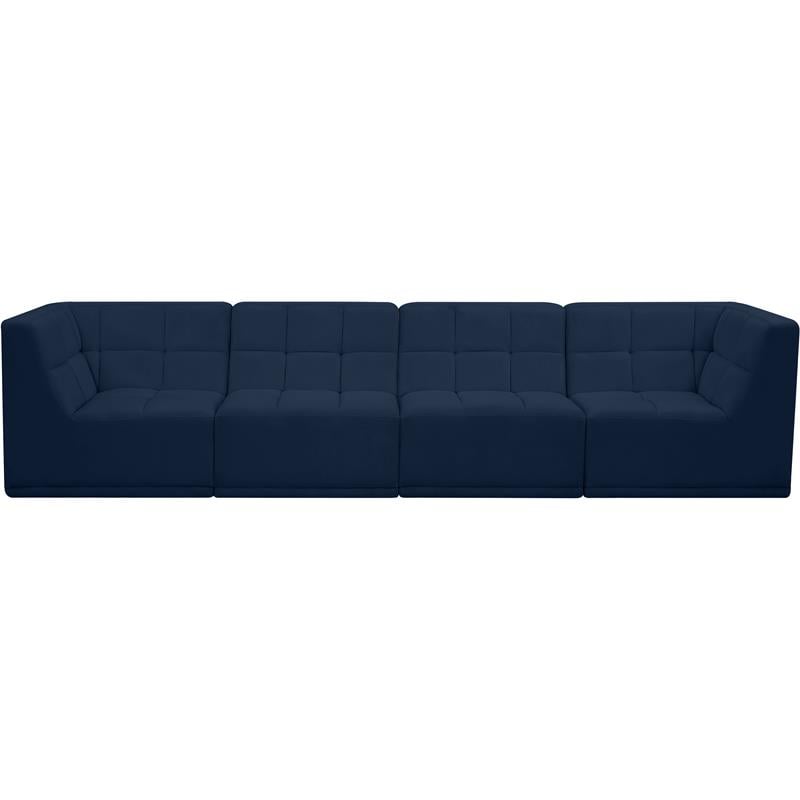 Meridian Furniture Relax Navy Velvet Modular Sofa