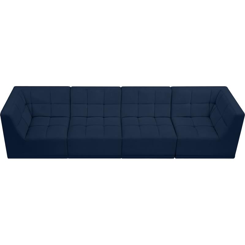 Meridian Furniture Relax Navy Velvet Modular Sofa