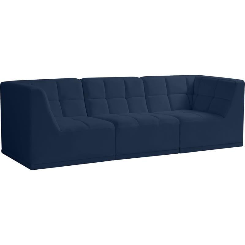 Meridian Furniture Relax Navy Velvet Modular Sofa
