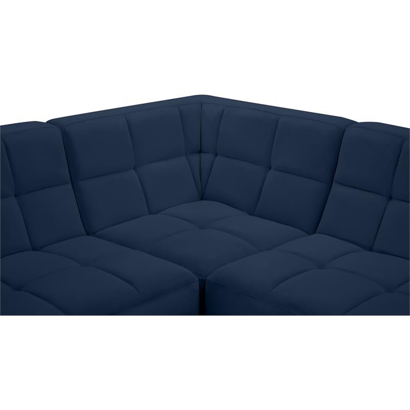 Meridian Furniture Relax Navy Velvet Modular Sectional