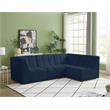 Meridian Furniture Relax Navy Velvet Modular Sectional