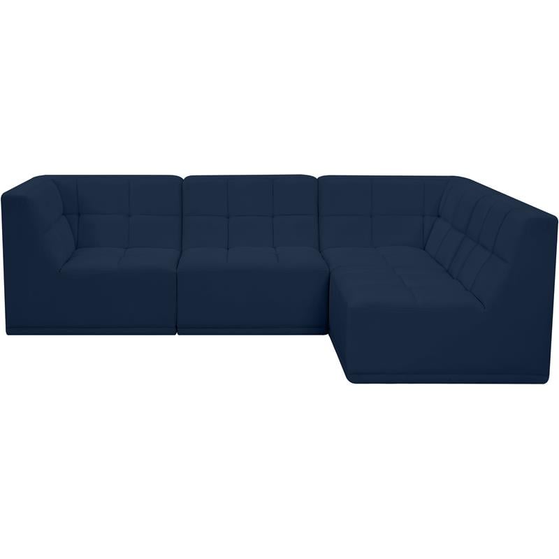 Meridian Furniture Relax Navy Velvet Modular Sectional