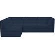 Meridian Furniture Relax Navy Velvet Modular Sectional