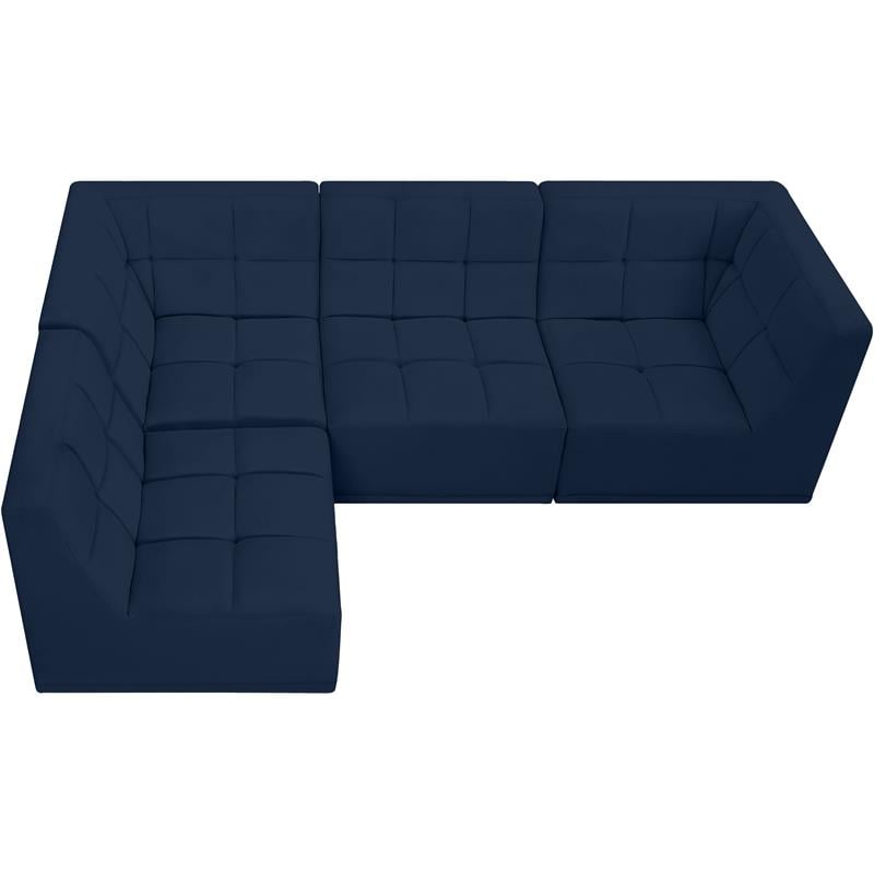 Meridian Furniture Relax Navy Velvet Modular Sectional