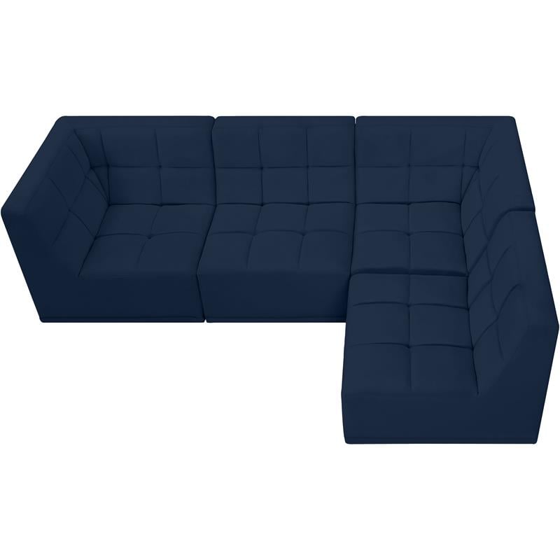 Meridian Furniture Relax Navy Velvet Modular Sectional