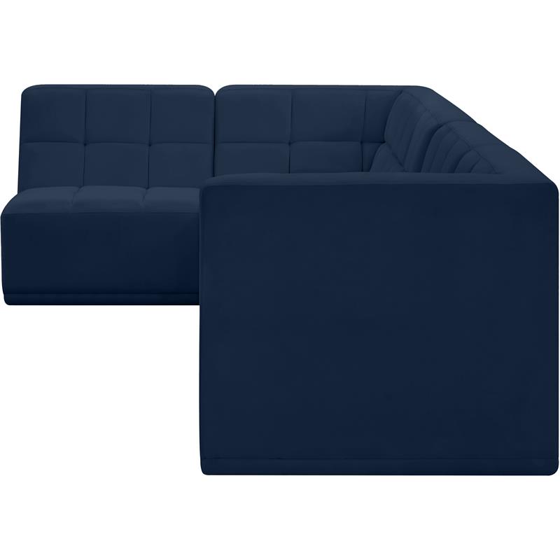 Meridian Furniture Relax Navy Velvet Modular Sectional