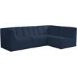 Meridian Furniture Relax Navy Velvet Modular Sectional