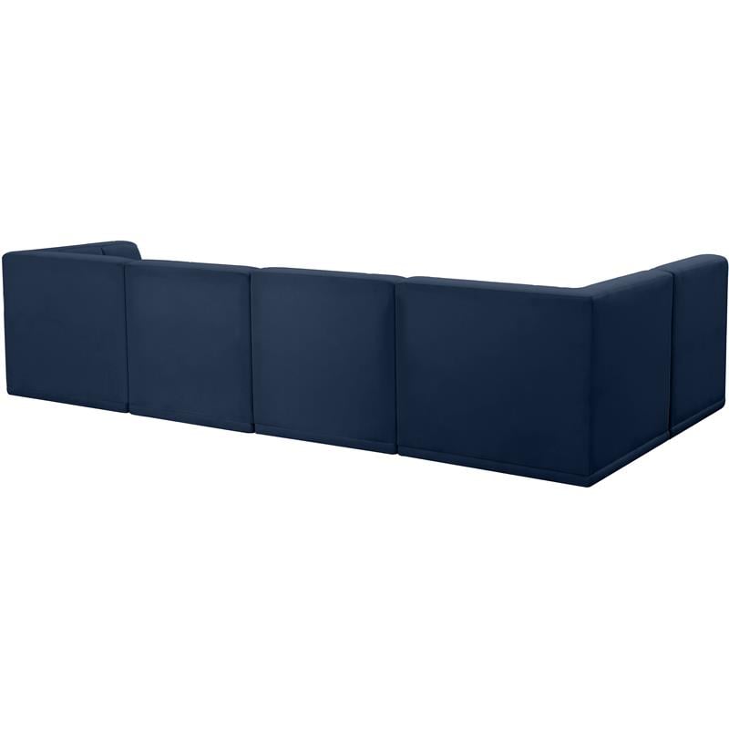 Meridian Furniture Relax Navy Velvet Modular Sectional