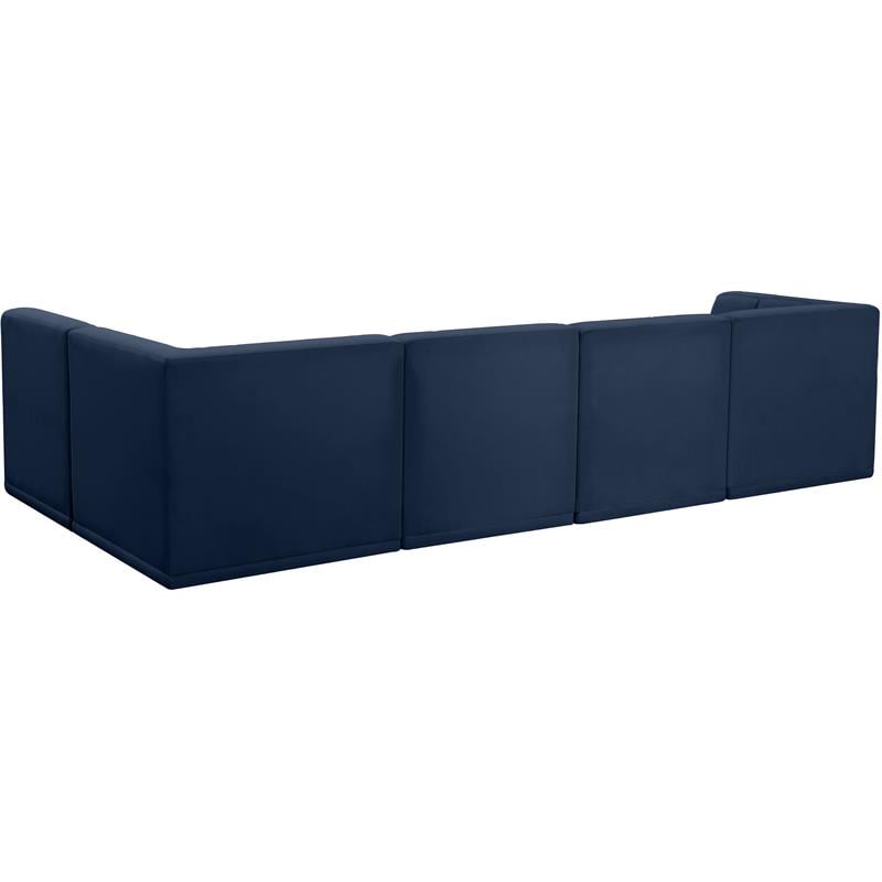 Meridian Furniture Relax Navy Velvet Modular Sectional