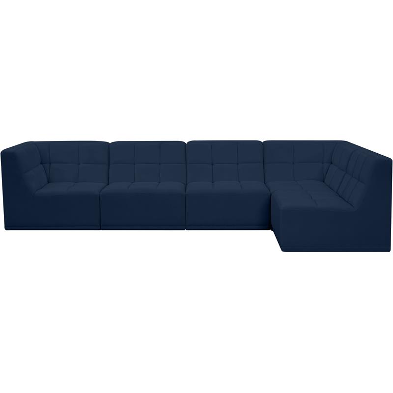 Meridian Furniture Relax Navy Velvet Modular Sectional