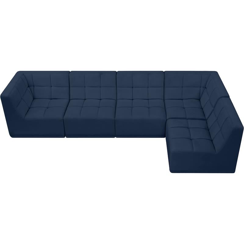 Meridian Furniture Relax Navy Velvet Modular Sectional