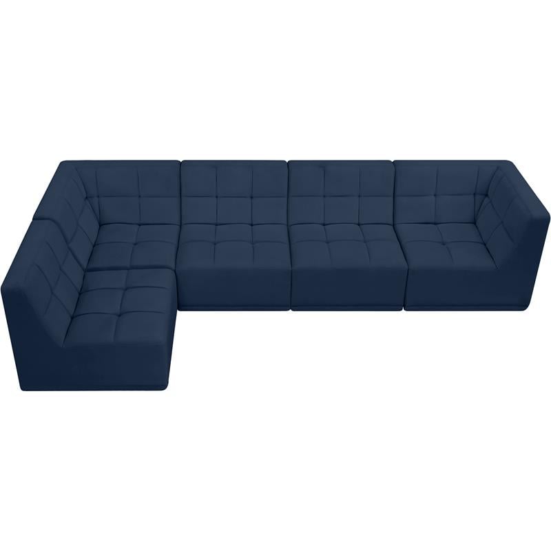 Meridian Furniture Relax Navy Velvet Modular Sectional