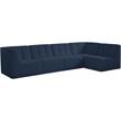 Meridian Furniture Relax Navy Velvet Modular Sectional