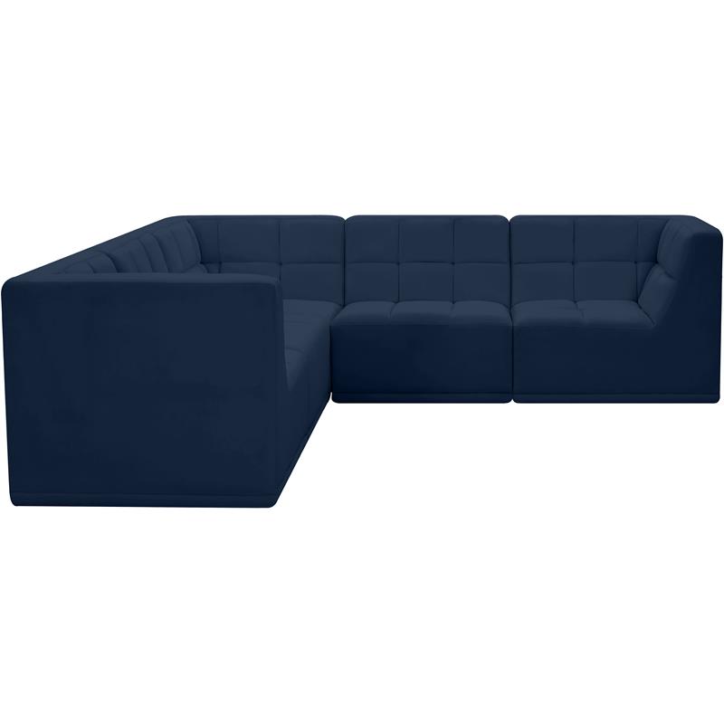 Meridian Furniture Relax Navy Velvet Modular Sectional