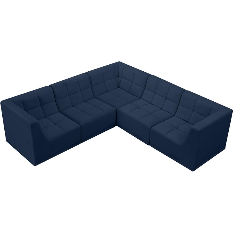 Meridian Furniture Relax Navy Velvet Modular Sectional