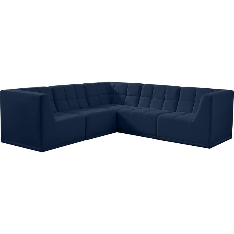 Meridian Furniture Relax Navy Velvet Modular Sectional