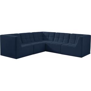 meridian furniture relax navy velvet modular sectional