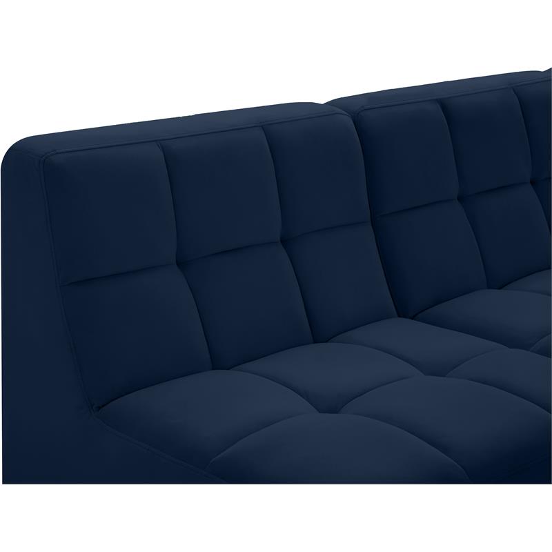 meridian furniture relax navy velvet modular sectional
