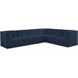 Meridian Furniture Relax Navy Velvet Modular Sectional