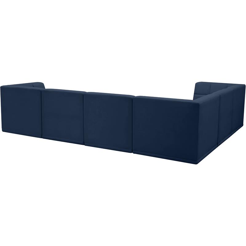 Meridian Furniture Relax Navy Velvet Modular Sectional