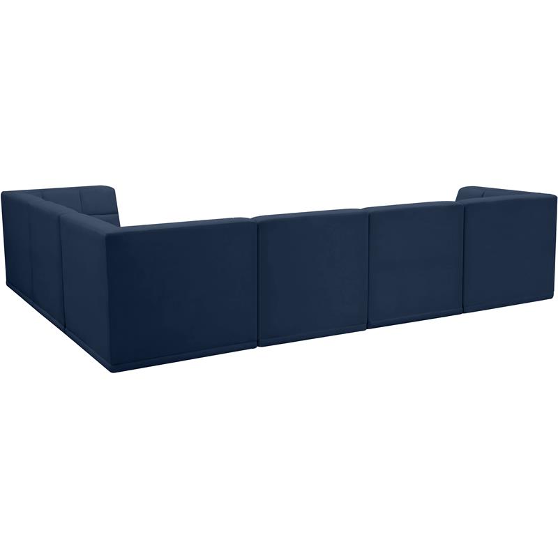 Meridian Furniture Relax Navy Velvet Modular Sectional