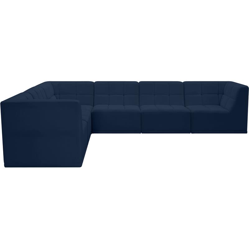 Meridian Furniture Relax Navy Velvet Modular Sectional