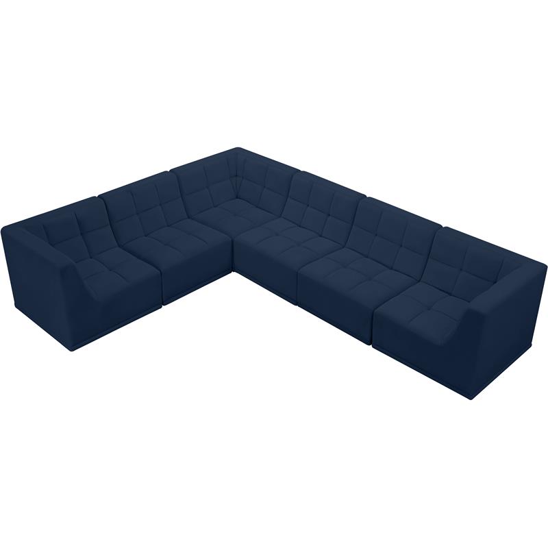 Meridian Furniture Relax Navy Velvet Modular Sectional