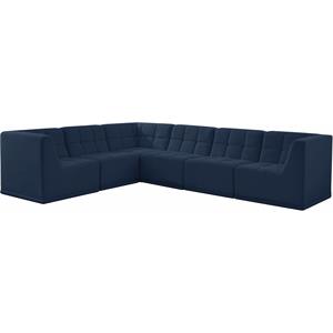 meridian furniture relax navy velvet modular sectional
