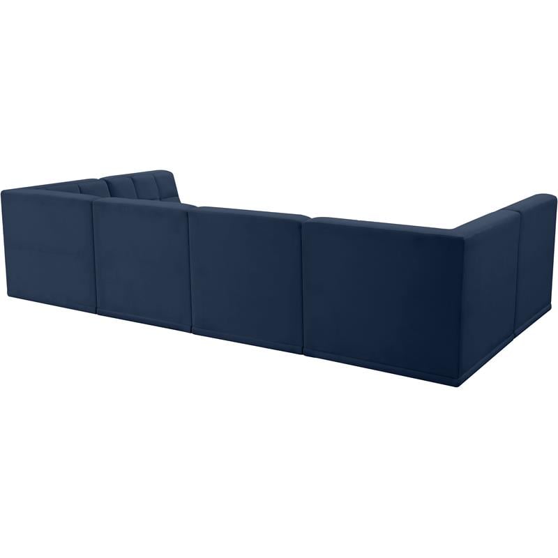 Meridian Furniture Relax Navy Velvet Modular Sectional