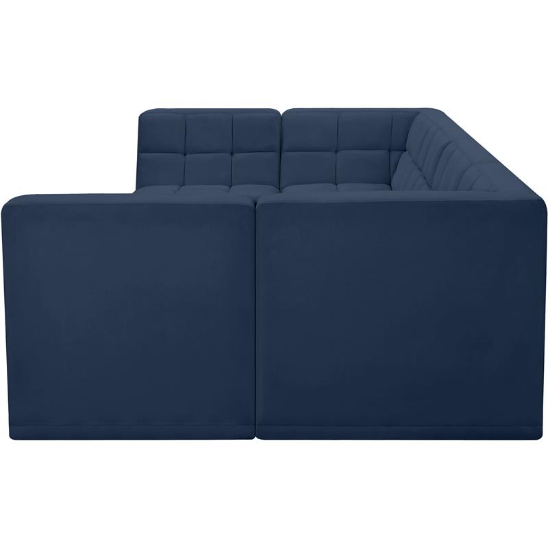 Meridian Furniture Relax Navy Velvet Modular Sectional