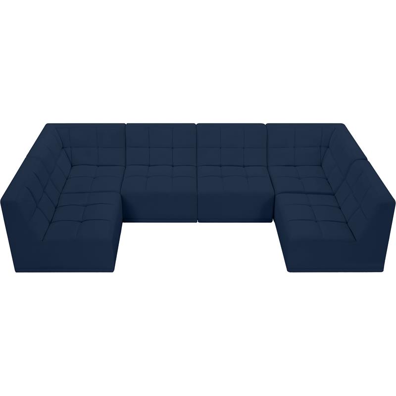 Meridian Furniture Relax Navy Velvet Modular Sectional