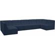 Meridian Furniture Relax Navy Velvet Modular Sectional