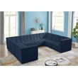 Meridian Furniture Relax Navy Velvet Modular Sectional