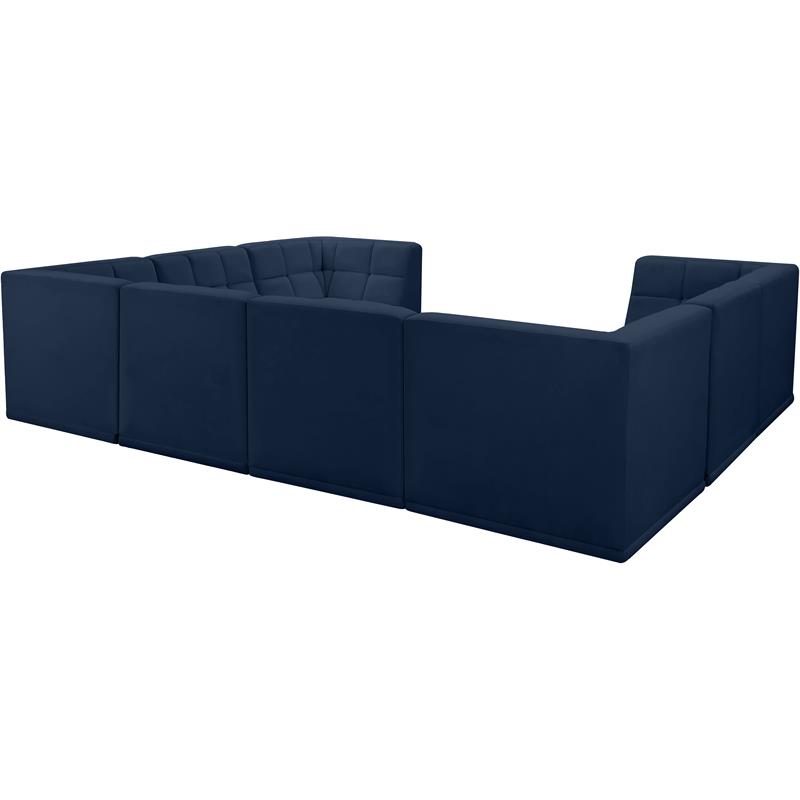 Meridian Furniture Relax Navy Velvet Modular Sectional