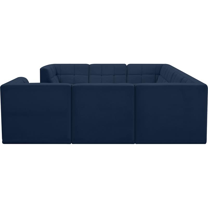 Meridian Furniture Relax Navy Velvet Modular Sectional