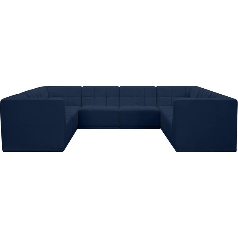 Meridian Furniture Relax Navy Velvet Modular Sectional