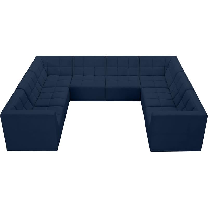 Meridian Furniture Relax Navy Velvet Modular Sectional