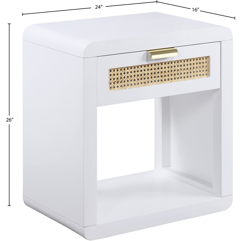 Meridian Furniture Langham White Night Stand