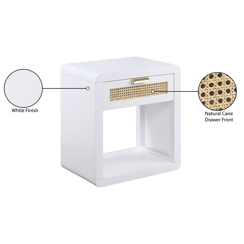 Meridian Furniture Langham White Night Stand