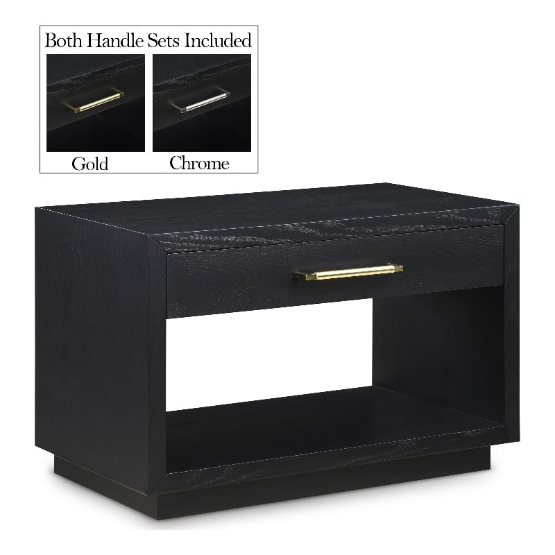 Meridian Furniture Avery Black Wood Veneer Night Stand